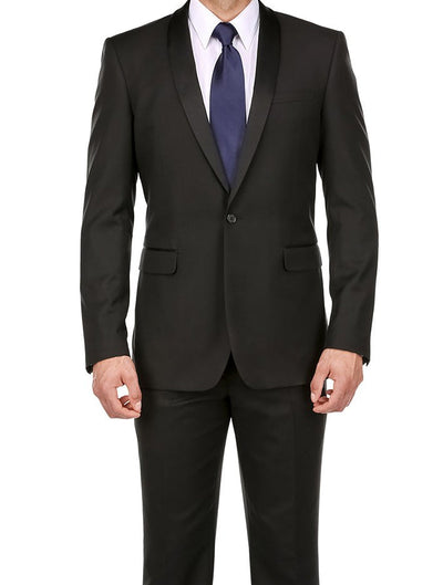 Black 2 Piece Tuxedo Shawl Lapel Slim Fit 1 SO6201-1-SHAWLCOLLAR  - from alligatorwarehouse.com
