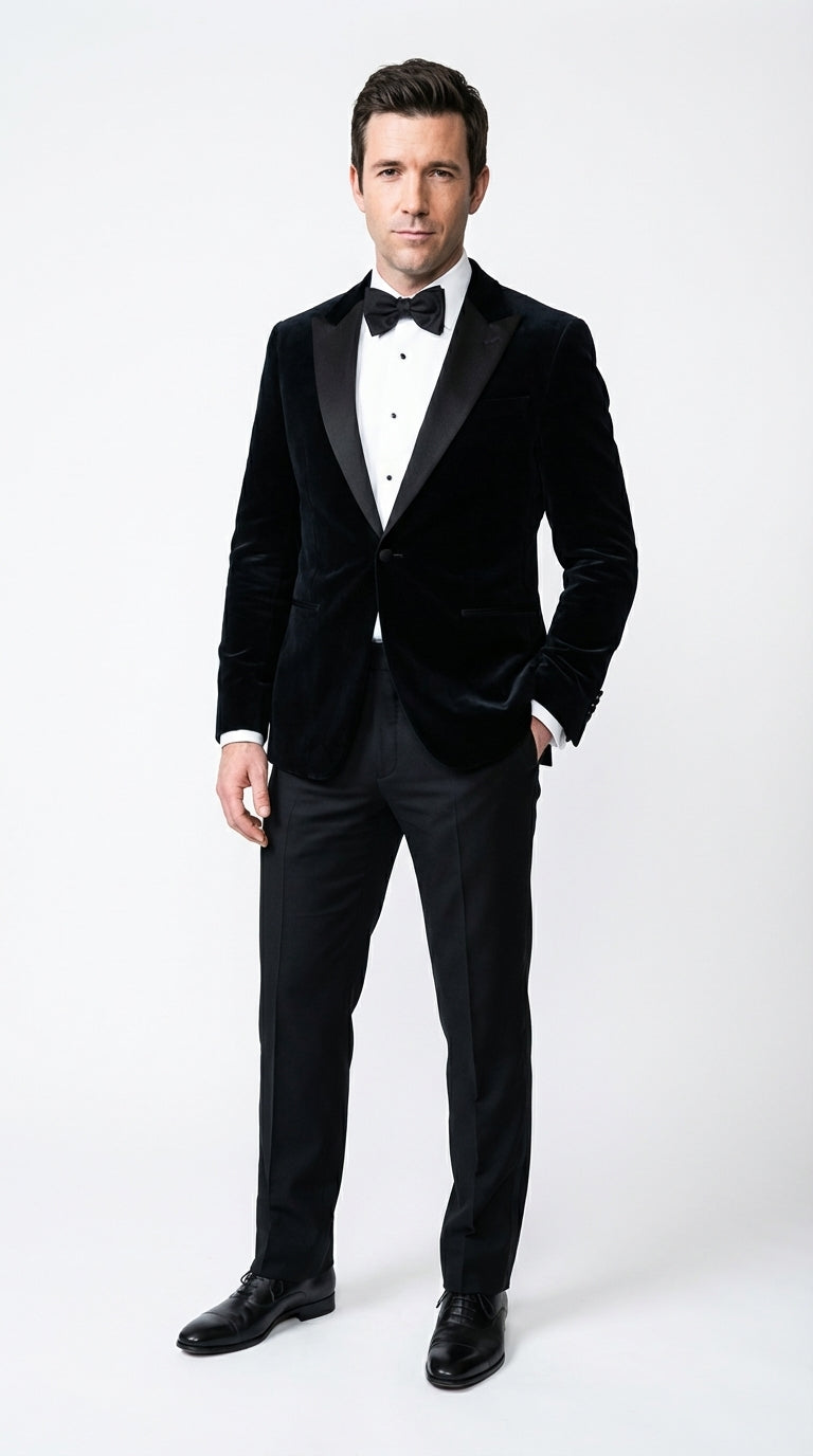 Mens Black Tuxedo Blazer – James Bond Inspired 007 Style Formal Dinner Jacket for Wedding and Evening Wear