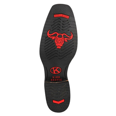 Men's King Exotic Elephant Skin Boots Rubber Sole & Saddle Square Toe Handcrafted Oryx (48167011) 2   - from alligatorwarehouse.com