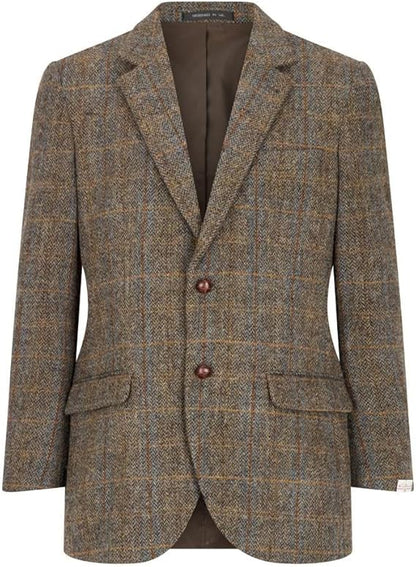 Walker and Hawkes Harris Tweed Blakemore Blazer for Men - Hand-Woven Wool Tweed Jacket with Polyester Lining, Regular Fit