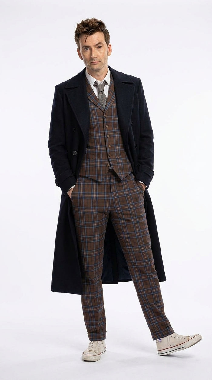 Men’s Black Long Overcoat – Doctor Who Fourteenth Doctor David Tennant Inspired Costume Coat