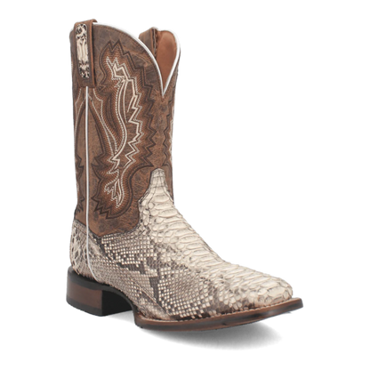 Dan Post Men's Brutus Python Snakeskin Square Toe Boots - Natural