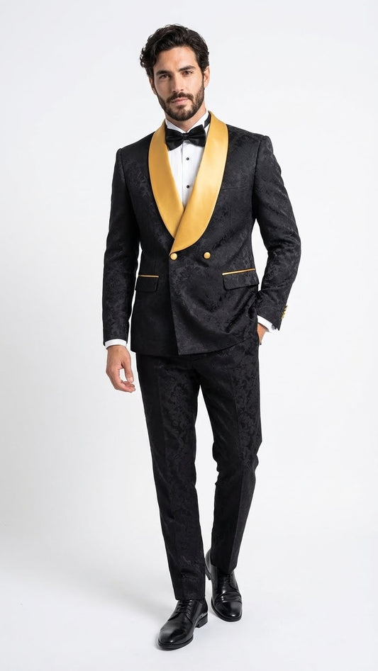 Black and Gold Tuxedo Collection - Premium Black and Gold Tuxedo at alligatorwarehouse.com