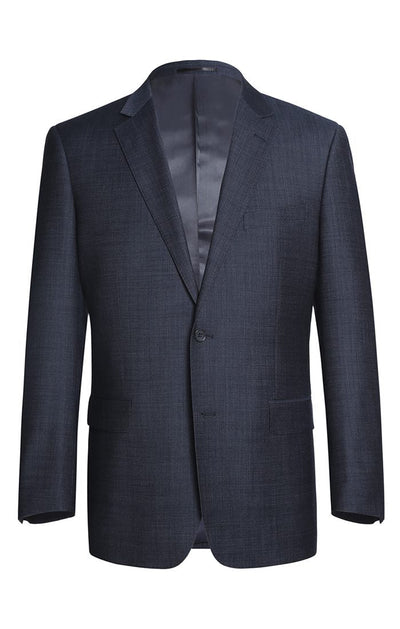 Wool Blend Regular Fit Suit 2 Piece Suit 2 Button in Navy 1 SO6558-3-CLASSIC  - from alligatorwarehouse.com