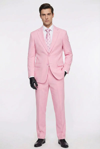 Men’s Pink Two-Piece Suit – Classic Fit Formal Jacket and Tailored Pants 1   - from alligatorwarehouse.com