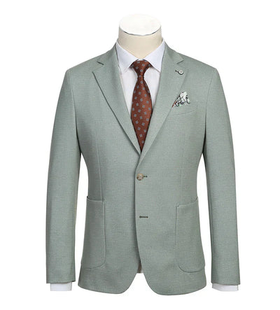 Half Canvas Slim Fit Blazer in Light Sage Gray 1 SO6PS24-4_Riserva-JKT_38R  - from alligatorwarehouse.com