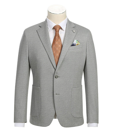 Half Canvas Slim Fit Blazer in Gray 1 SO6PS24-2_Riserva-JKT_38R  - from alligatorwarehouse.com