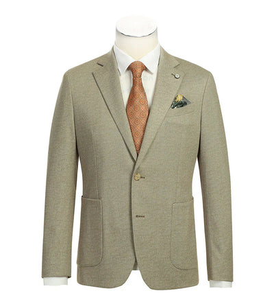 Half Canvas Slim Fit Blazer in Khaki 1 SO6PS24-1_Riserva-JKT_38R  - from alligatorwarehouse.com