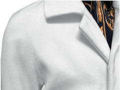 Mens Belted Wool Topcoat Off White Alberto Belt Overcoat