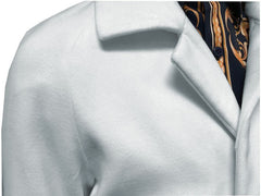 Mens Belted Wool Topcoat Off White Alberto Belt Overcoat