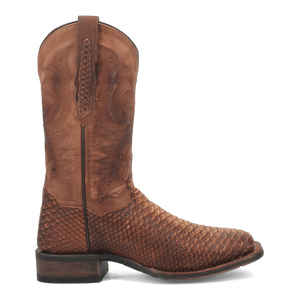 Dan Post Men's KA Python Print Leather Square Toe Boots - Brown