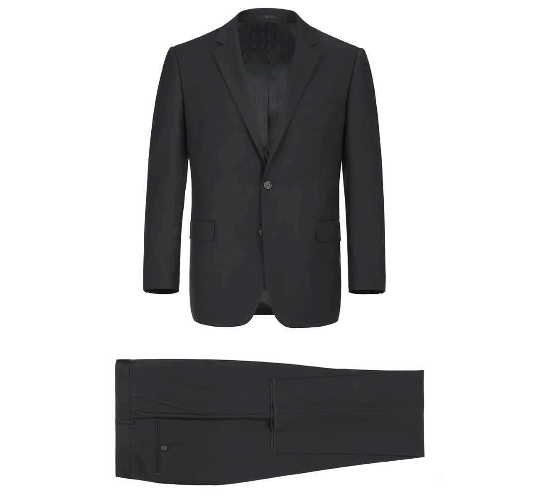 Vanderbilt Collection - Classic 2 Piece Suit 2 Buttons Regular Fit In Black