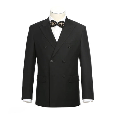 Slim Fit 2 Piece Black Double Breasted Peak Lapel Tuxedo 1 SO6201-1-DB-SLIM-PEAK  - from alligatorwarehouse.com