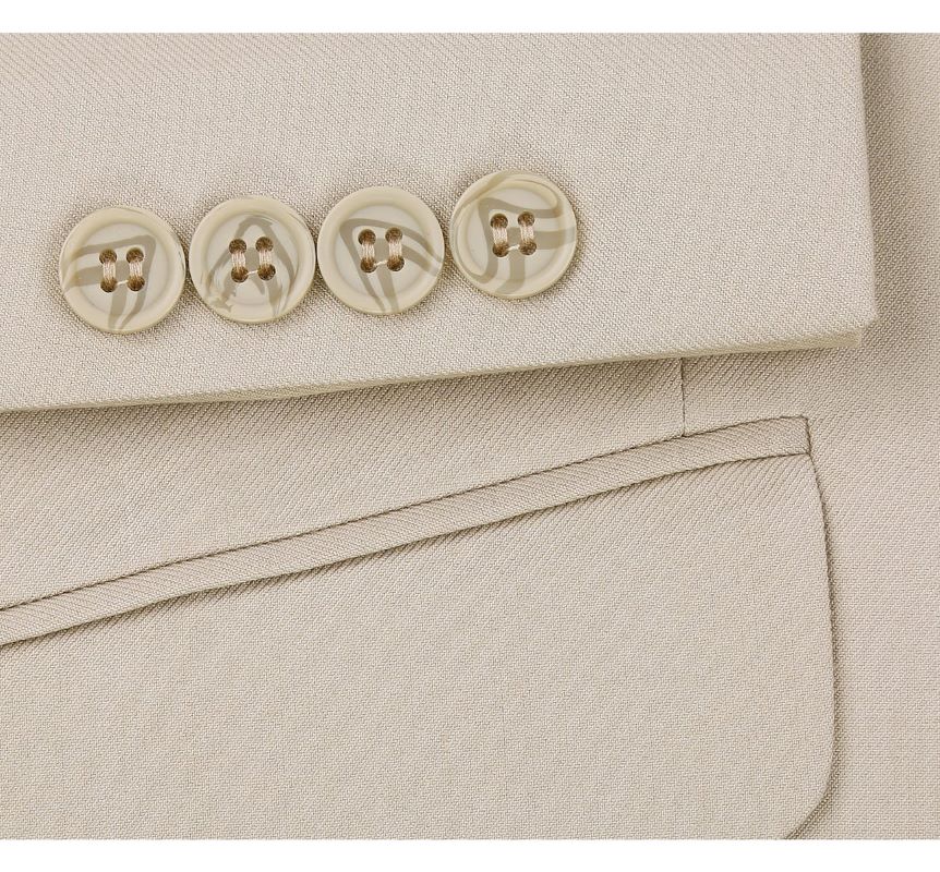 Vanderbilt Collection - Classic 2 Piece Suit 2 Buttons Regular Fit In Beige