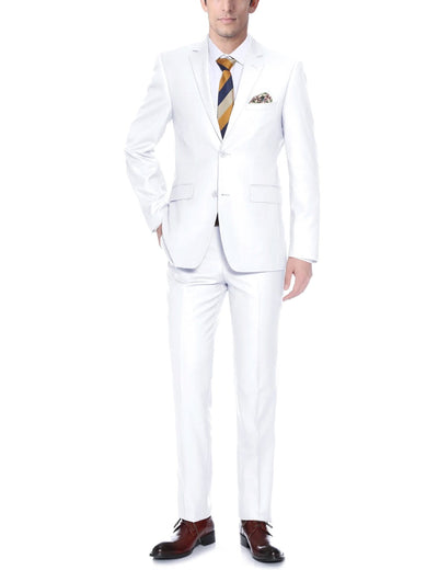 Vanderbilt Collection - Classic 2 Piece Suit 2 Buttons Regular Fit In White 1 SO6201-6-CLASSIC  - from alligatorwarehouse.com