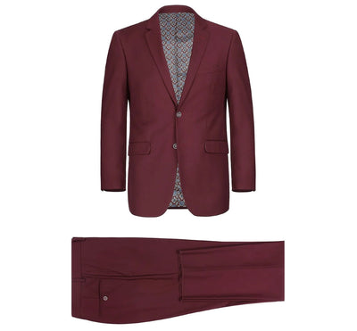 Vanderbilt Collection - Classic 2 Piece Suit 2 Buttons Regular Fit In Burgundy 1 SO6201-8-CLASSIC  - from alligatorwarehouse.com