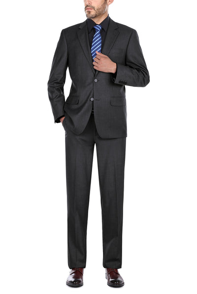 (Limited Sizes) Regular Fit Charcoal Gray 2 Piece Suit 3 SO6202-1-CLASSIC  - from alligatorwarehouse.com