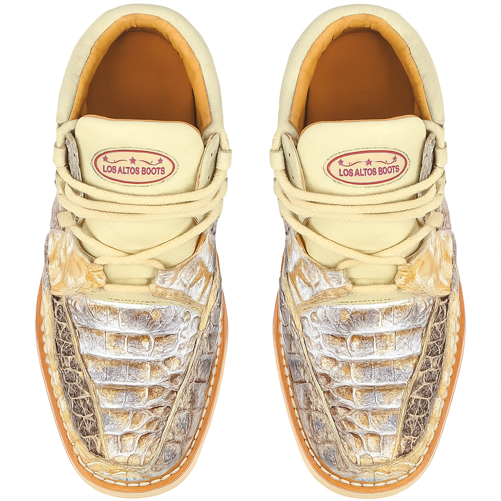 Los Altos Casual Natural Genuine All-Over Crocodile Shoes