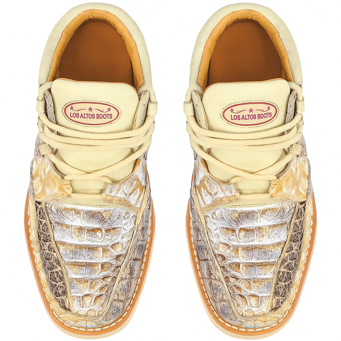 Los Altos Casual Natural Genuine All-Over Crocodile Shoes