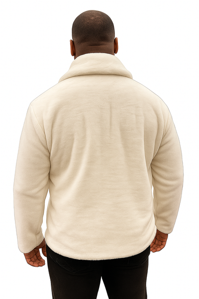 Men's White Fur Short Coat – Single Breasted, Full Zip, Regular Fit 2   - from alligatorwarehouse.com