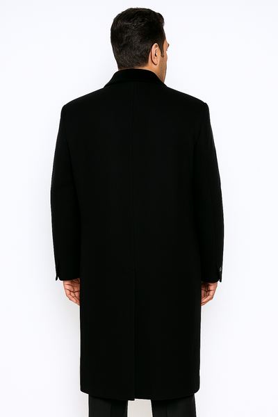Black Cashmere Chesterfield Overcoat – 1920s Full Length Topcoat 7   - from alligatorwarehouse.com