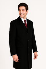 Black Cashmere Chesterfield Overcoat – 1920s Full Length Topcoat