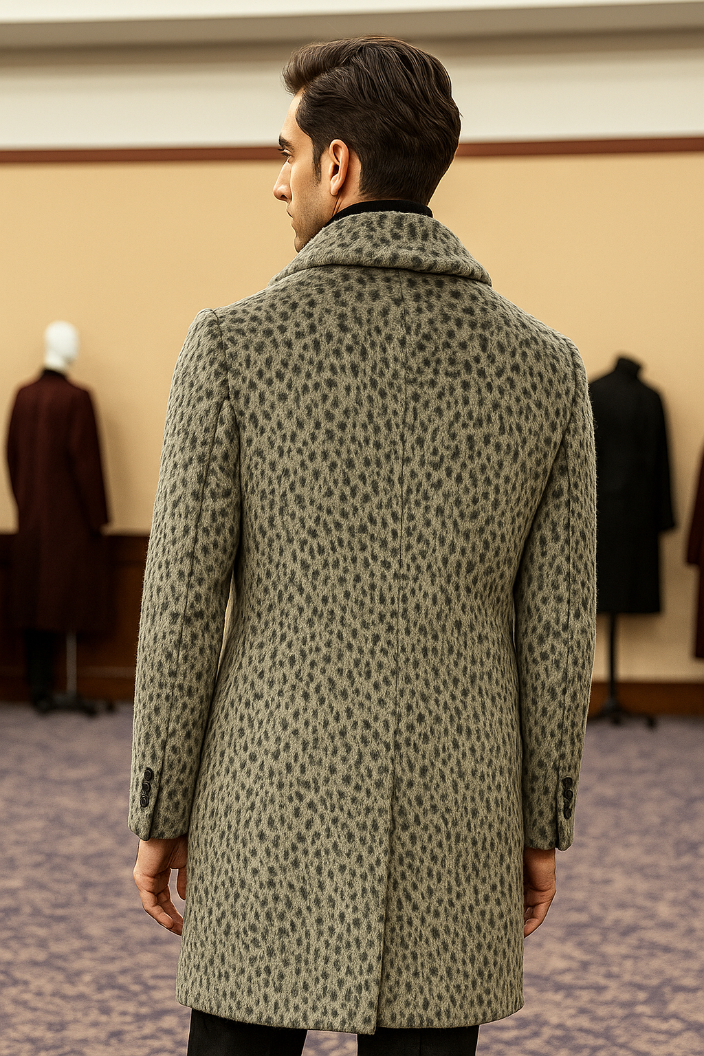 Vintage 1920s Gangster Pimp Coat – Full Length Leopard Faux Fur Style