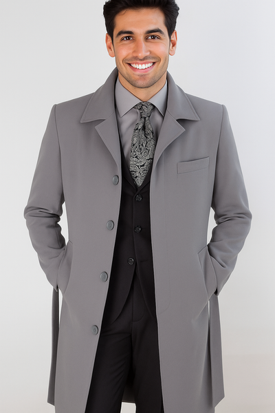 Men's Full Length Overcoat – Classic Winter Long Top Coat 1   - from alligatorwarehouse.com