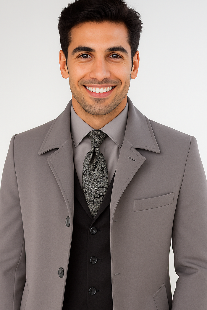 Men's Full Length Overcoat – Classic Winter Long Top Coat