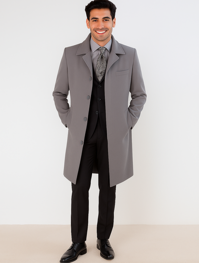 Men's Full Length Overcoat – Classic Winter Long Top Coat 2   - from alligatorwarehouse.com