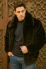 Men's Black Faux Fur Overcoat – Fuzzy Warm Winter Jacket Style 3   - from alligatorwarehouse.com