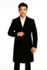Men's Black Wool Overcoat – 3 Button Ankle Length Winter Dress Coat 3   - from alligatorwarehouse.com