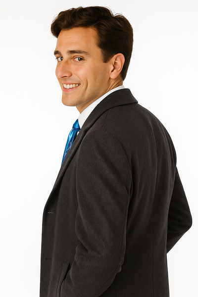 Men's Charcoal Grey Wool & Cashmere Overcoat – Classic Full Length 2 SO1CL48-Cha-S  - from alligatorwarehouse.com