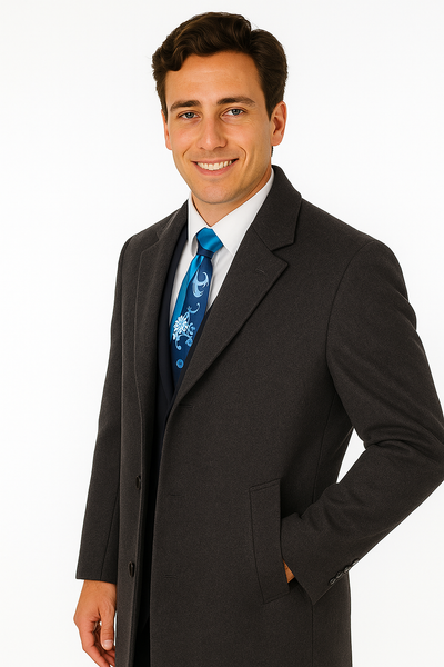 Men's Charcoal Grey Wool & Cashmere Overcoat – Classic Full Length 5 SO1CL48-Cha-S  - from alligatorwarehouse.com