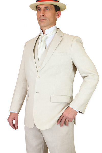 Riverdale Linen Coat - Natural | Crisp 3-Piece Linen Suit for Summer 3   - from alligatorwarehouse.com
