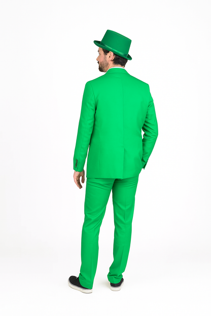 Vibrant Green Costume Suit with Matching Hat – Bold Party & Event Wear