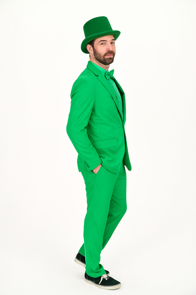 Vibrant Green Costume Suit with Matching Hat – Bold Party & Event Wear 2   - from alligatorwarehouse.com