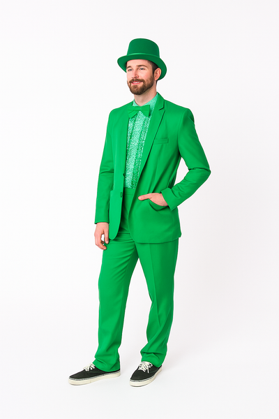 Vibrant Green Costume Suit with Matching Hat – Bold Party & Event Wear 4   - from alligatorwarehouse.com