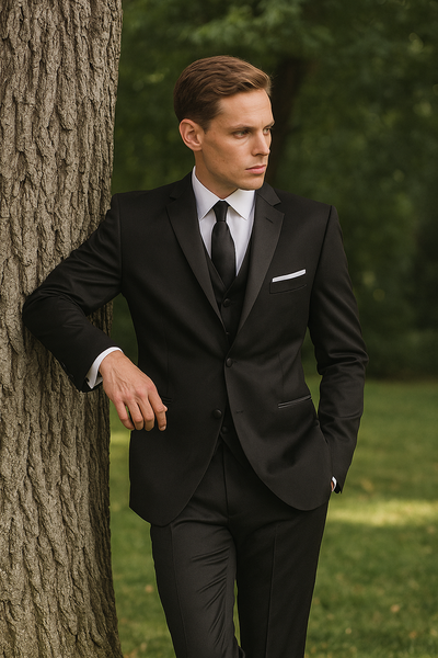 Mantoni Black Wool 2-button 2-Piece Tuxedo 5   - from alligatorwarehouse.com
