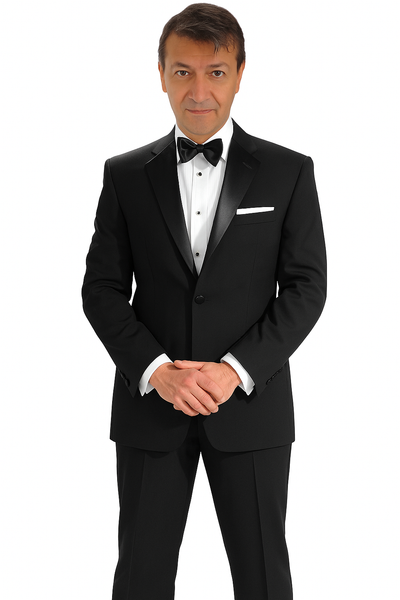Mantoni 140s Wool 1-button Black Tuxedo 6   - from alligatorwarehouse.com