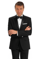 Mantoni 140s Wool 1-button Black Tuxedo