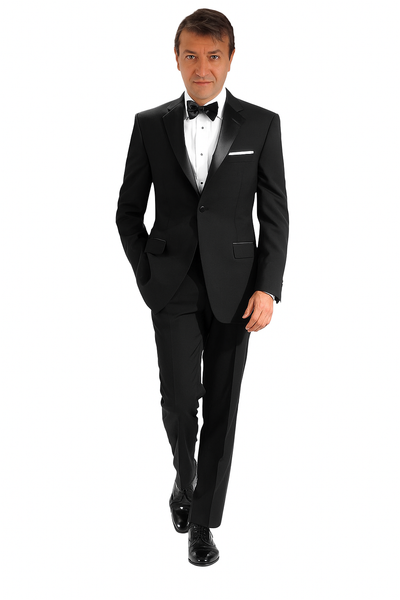 Mantoni 140s Wool 1-button Black Tuxedo 3   - from alligatorwarehouse.com