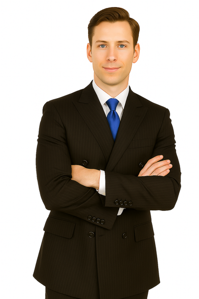 Giorgio Fiorelli Double-Breast Black Stripe Suit 5   - from alligatorwarehouse.com