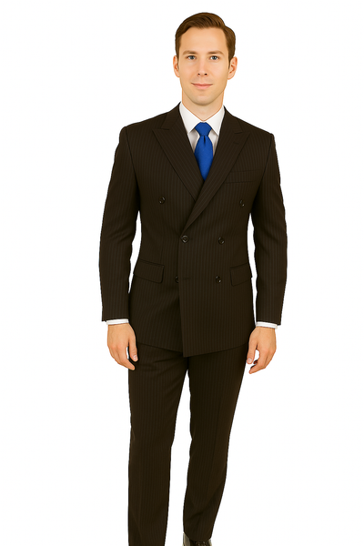 Giorgio Fiorelli Double-Breast Black Stripe Suit 7   - from alligatorwarehouse.com