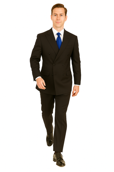 Giorgio Fiorelli Double-Breast Black Stripe Suit 3   - from alligatorwarehouse.com