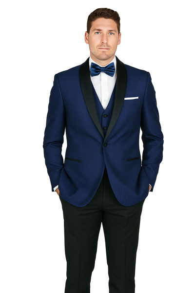 Arlan French-Blue Tuxedo with One Button 1   - from alligatorwarehouse.com