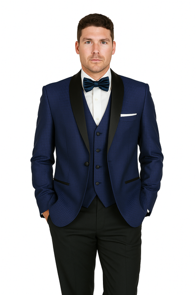 Arlan French-Blue Tuxedo with One Button 6   - from alligatorwarehouse.com