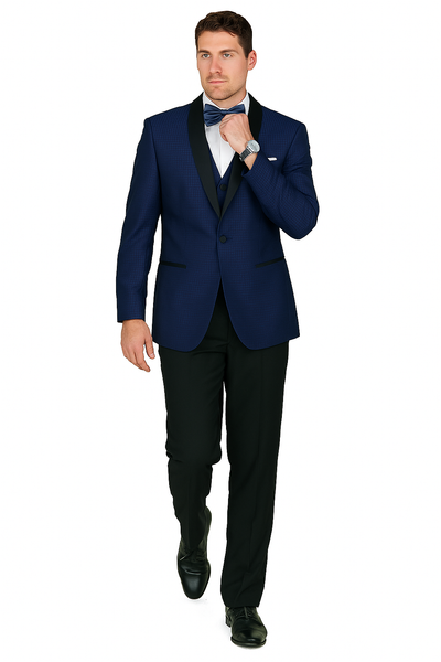 Arlan French-Blue Tuxedo with One Button 4   - from alligatorwarehouse.com