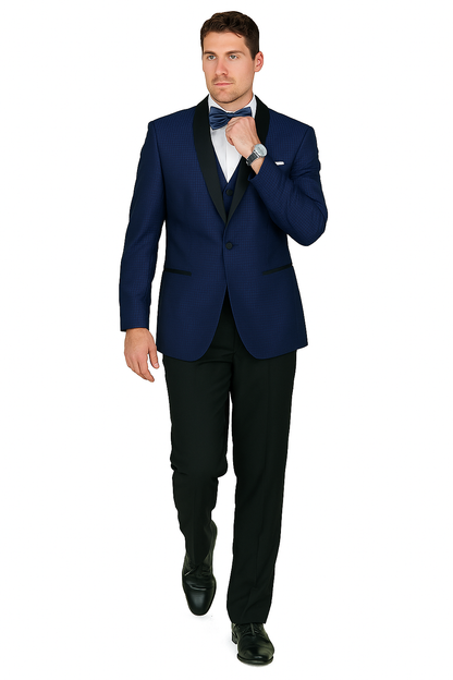 Arlan French-Blue Tuxedo with One Button