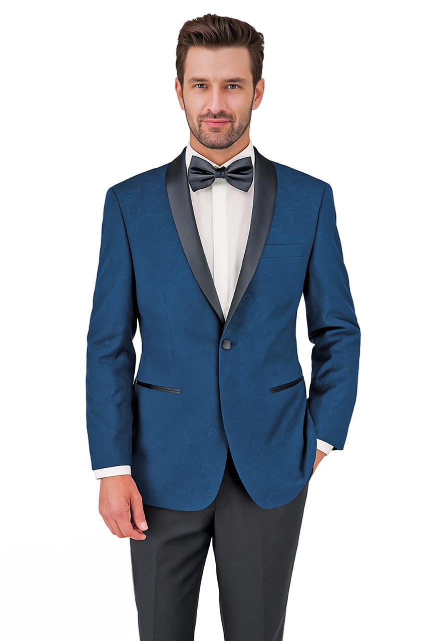 Shawl Paisly Tuxedo by Giorgio Fiorelli in Burgundy, Gray, Blue